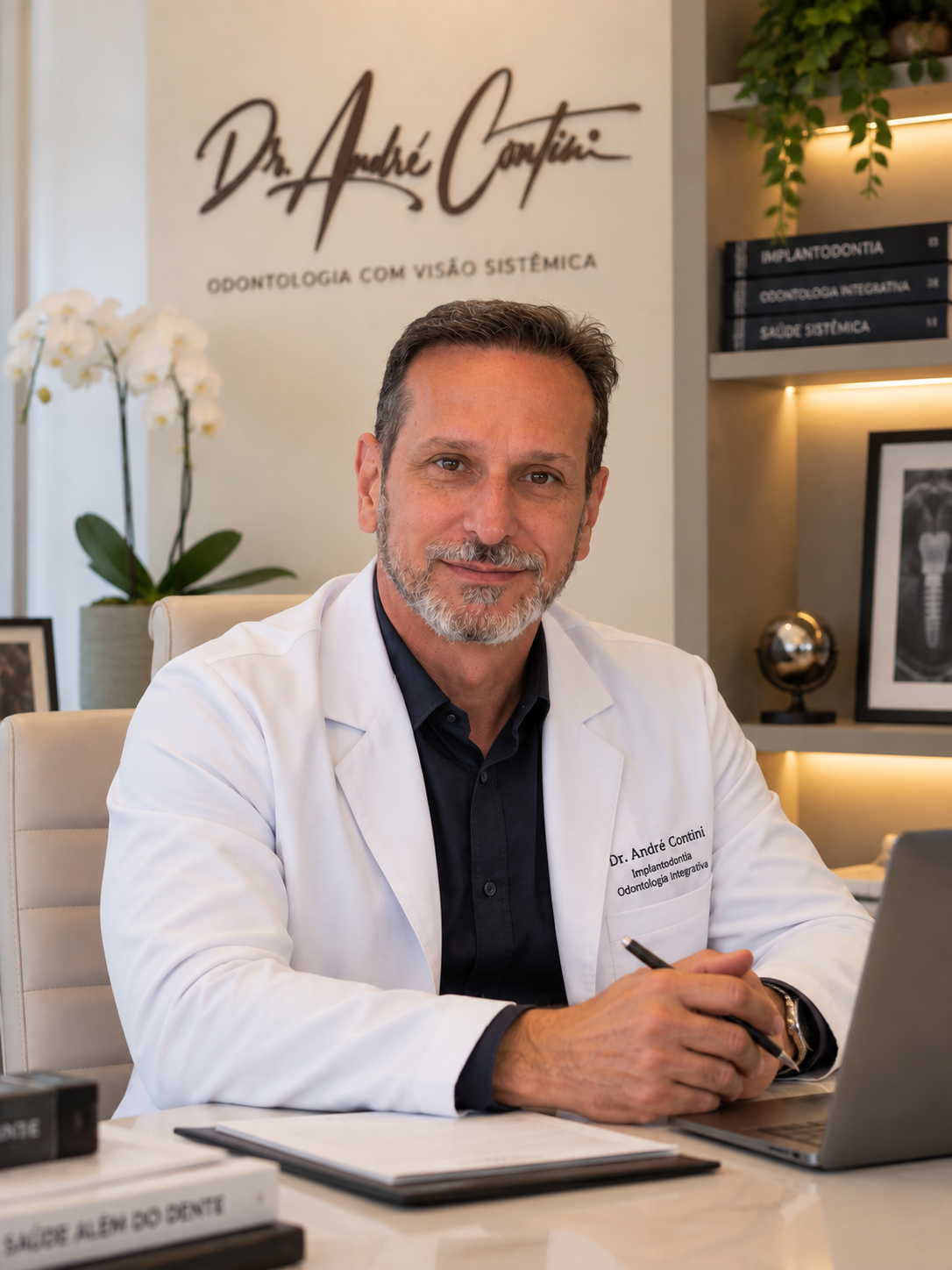 Dr. André Contini em seu consultório